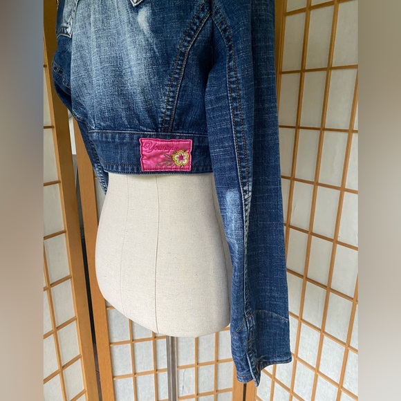Youngique Cropped Denim Jean Jacket SZ M - Picture 7 of 12